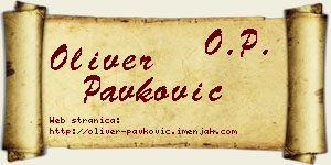 Oliver Pavković vizit kartica